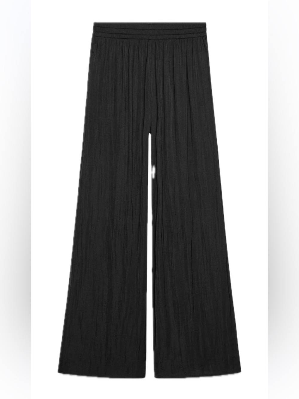 Zara Black Pleated Wide-Leg Pants